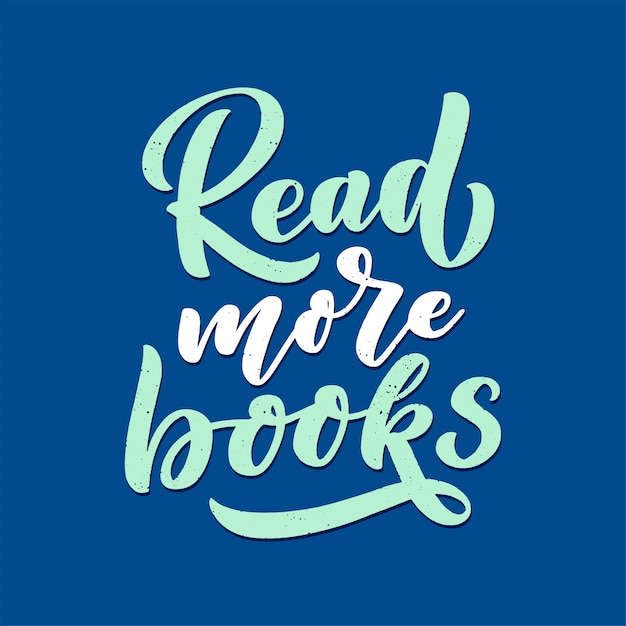 Download Abstract lettering about books and reading. handwritten ...