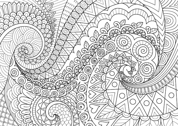 Download Premium Vector Abstract Line Art For Background Adult Coloring Book Coloring Page Illustration