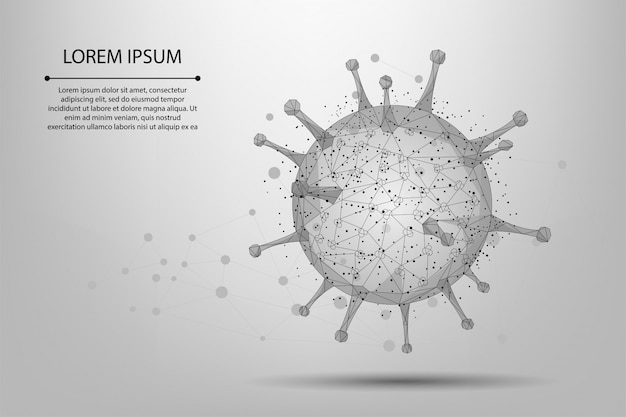 Premium Vector | Abstract line and point virus cell template