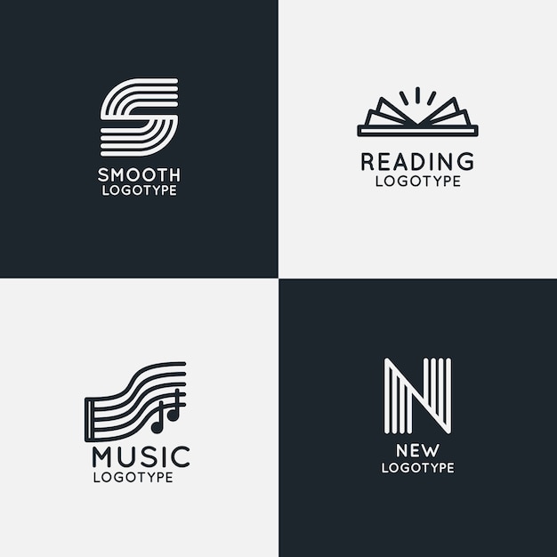 Download Abstract lineal logo pack | Free Vector
