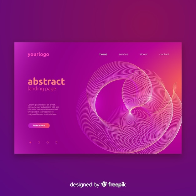 Abstract lineal shapes landing page Free Vector