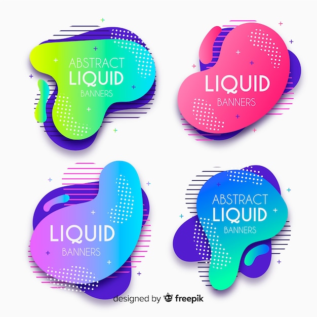 Free Vector | Abstract liquid banner collectio