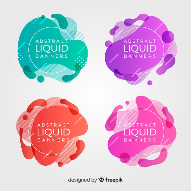 Abstract liquid banners | Free Vector