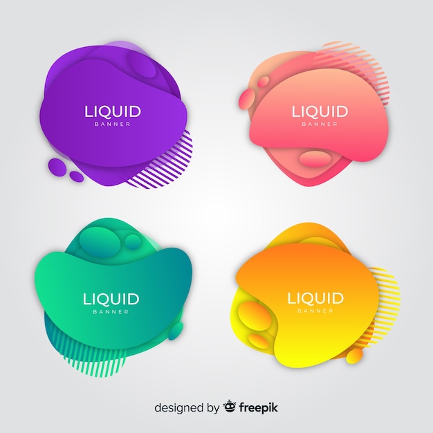 Free Vector | Abstract liquid banners