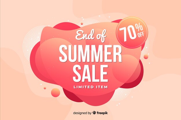 Abstract liquid shapes sales background Free Vector