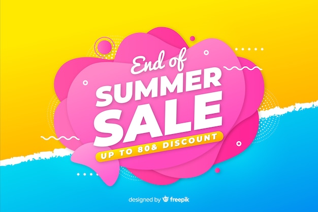Abstract liquid shapes sales background Free Vector