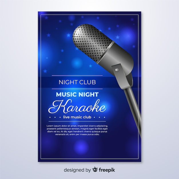 Abstract live music poster template Free Vector
