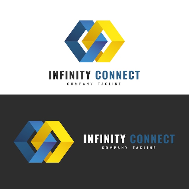 Abstract Logo Template. Infinity Logo Design.  Two Interconnected Figures Symbolizing  Infinity Cont