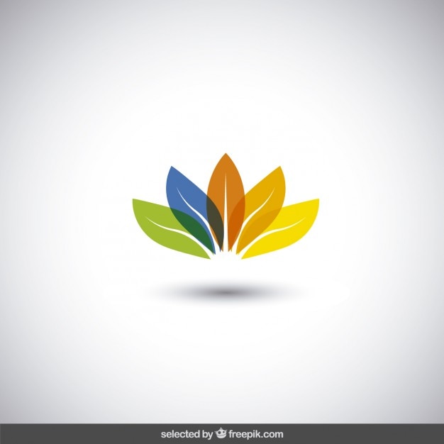 Abstract logo with colorful leaves
