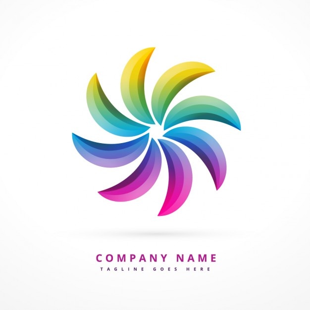 虹色の抽象的なロゴ 無料のベクター