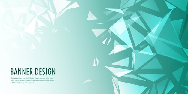 Abstract low poly banner design Free Vector