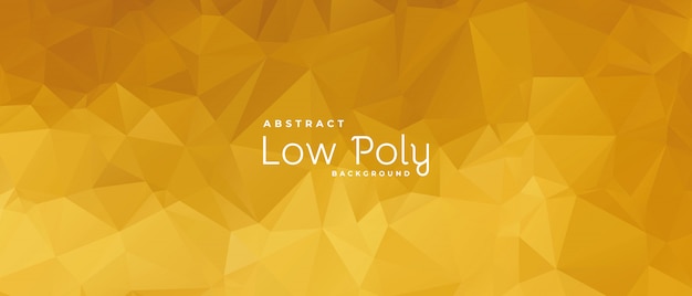 Abstract low poly banner with golden shade Premium Vector