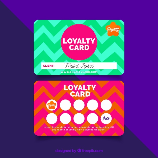 Free Vector | Abstract loyalty card template with colorful style