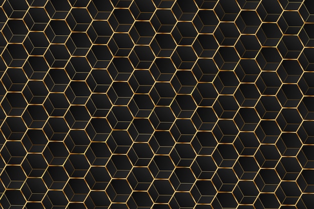 Premium Vector Abstract Luxury Black And Gold Hexagons Background