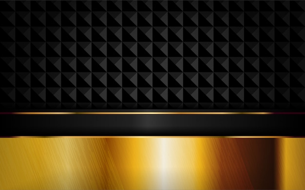 Abstract luxury dark background with golden lines combinations. Premium Vector