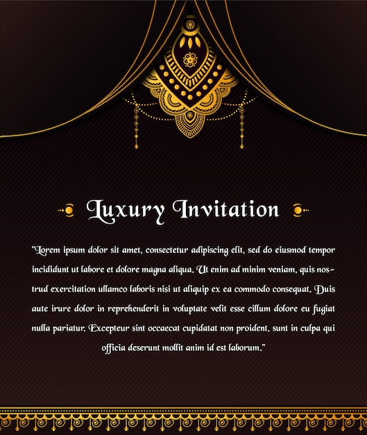 Download Abstract luxury invitation template with ornamental ...