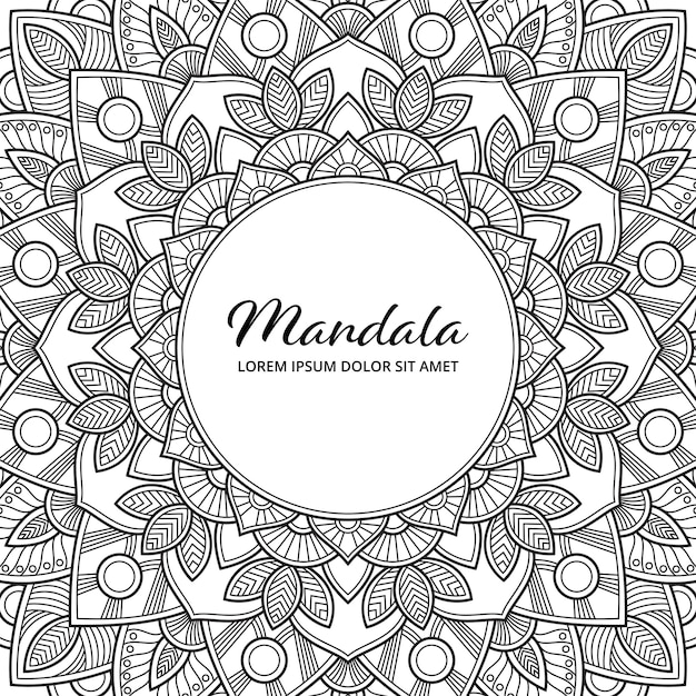Download Premium Vector | Abstract mandala arabesque adult coloring page book album cover illustration. t ...