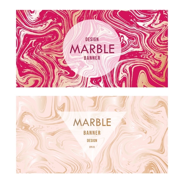 Abstract marble design invitation or greeting card. Premium Vector