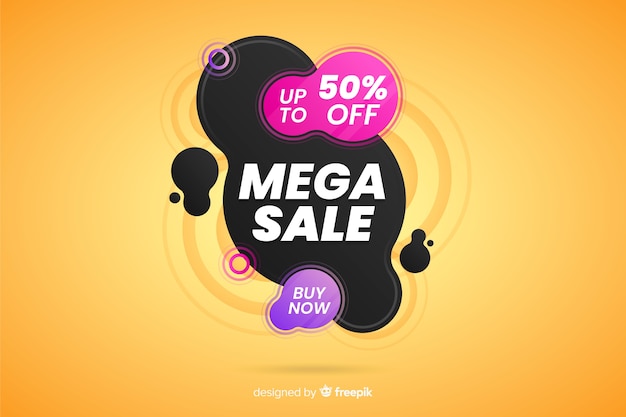 Abstract mega sales background flat design Free Vector