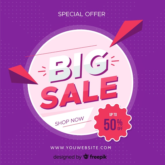Abstract mega sales background flat design Free Vector
