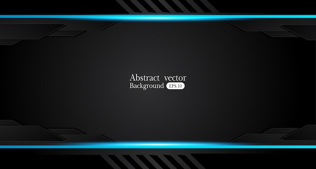 Abstract metallic blue black frame design innovation concept layout background Premium Vector