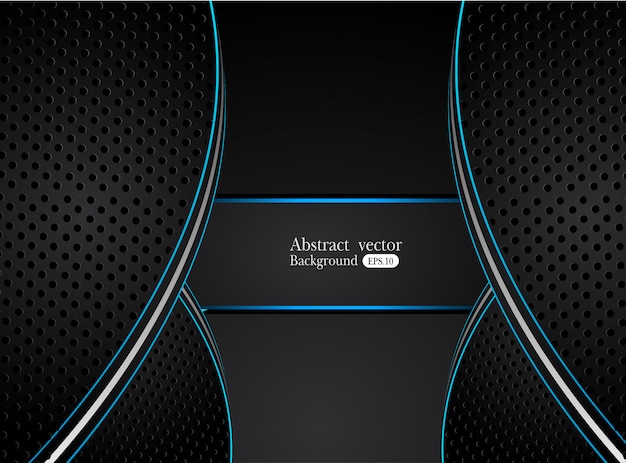 Abstract metallic blue black frame design innovation concept layout background Premium Vector