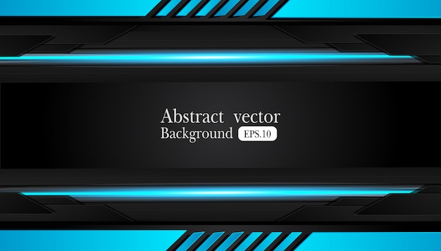 Abstract metallic blue black frame design innovation concept layout background Premium Vector