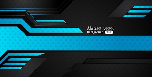 Abstract metallic blue black frame design innovation concept layout background Premium Vector