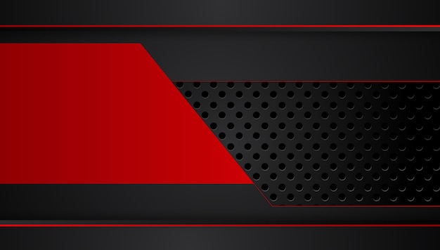 Abstract metallic red black background with contrast stripes. abstract graphic brochure design Premium Vector