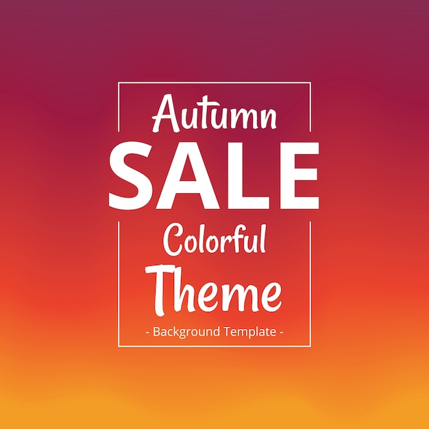 Abstract minimalist autumn theme sale colorful template Premium Vector