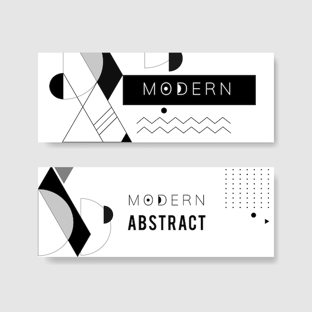 Free Vector Abstract modern black and white template