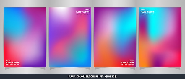 Abstract of modern fluid colorful brochure set Premium Vector