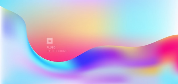 Abstract modern fluid wave shape colorful flowing background. Premium Vector
