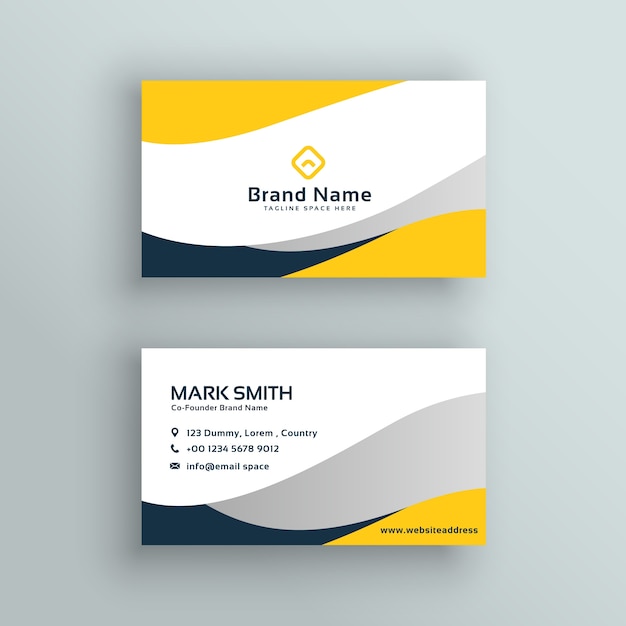 Abstract modern yellow business card