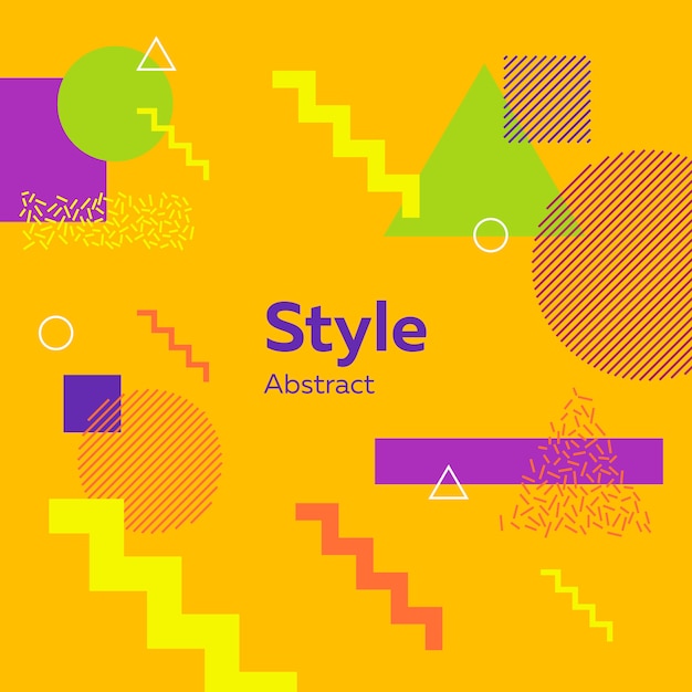 Abstract modern yellow with geometric figures Free Vector
