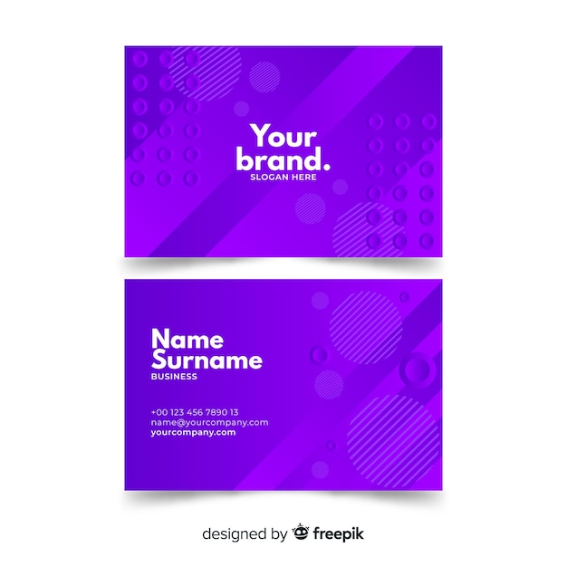 Abstract monochromatic business card template pack Free Vector