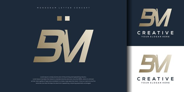 Premium Vector | Abstract monogram letter b m logo design