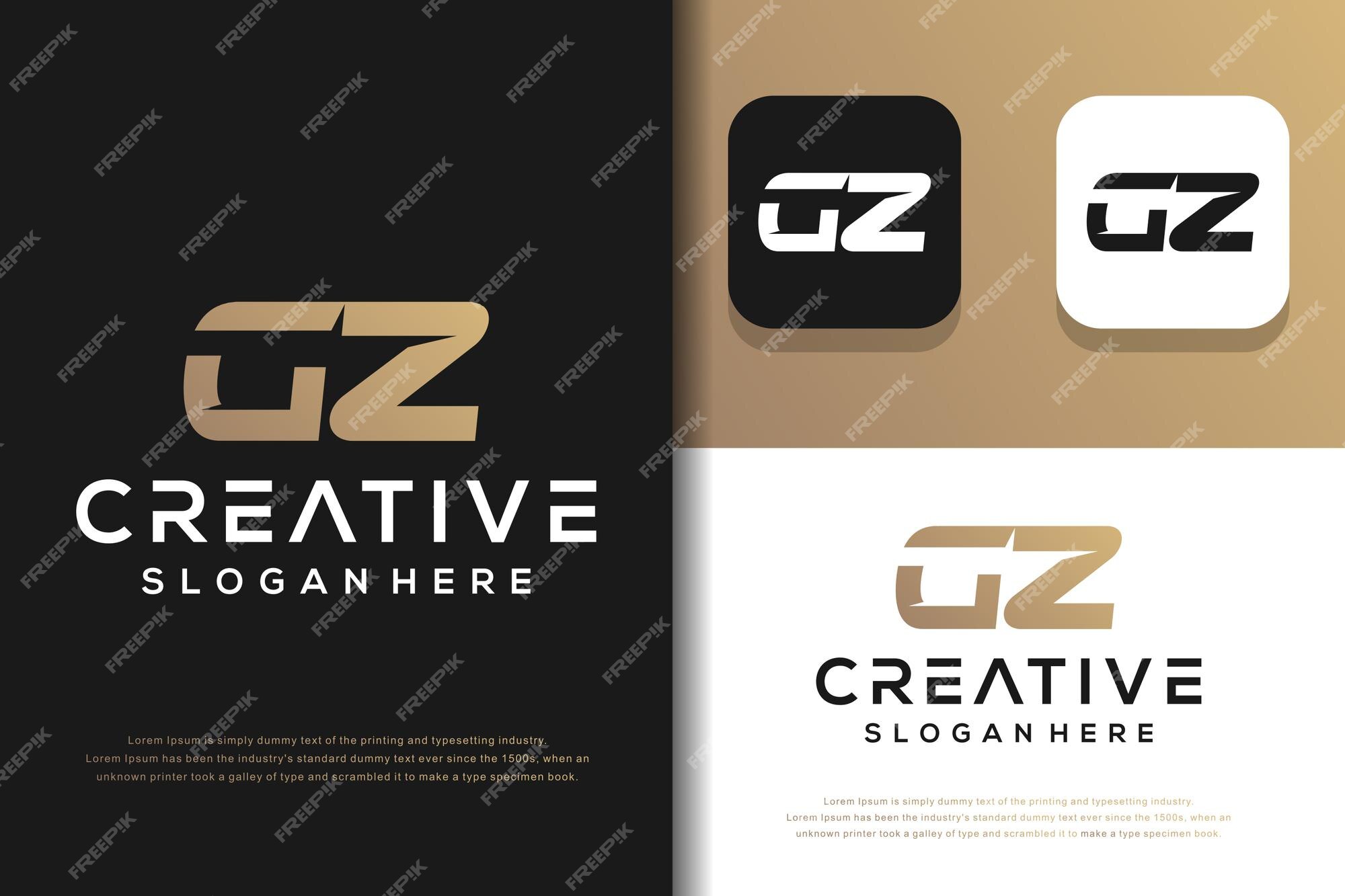 Premium Vector | Abstract monogram letter g z logo template