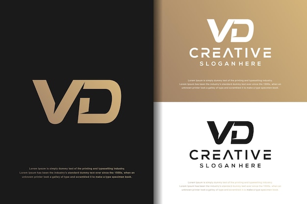 Premium Vector | Abstract monogram letter v d logo design
