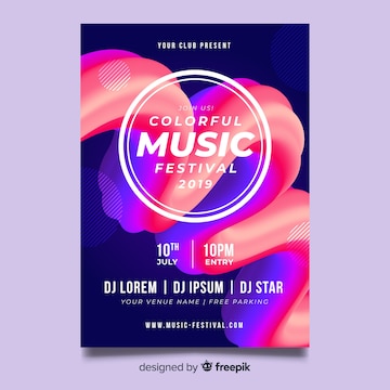 Free Vector | Abstract music festival poster template