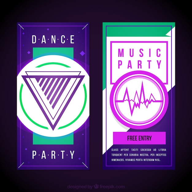 Abstract music party brochures Premium Vector