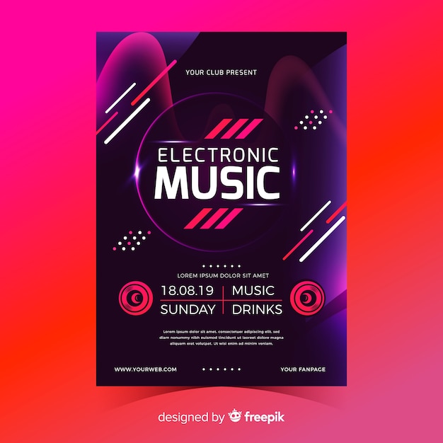 Abstract music poster template Vector | Free Download