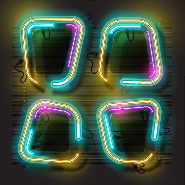 Abstract neon banner  Vector Premium Download