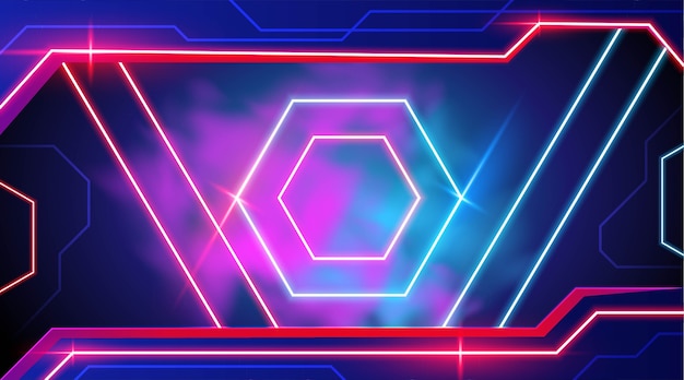 Premium Vector Abstract Neon Lights Background Design