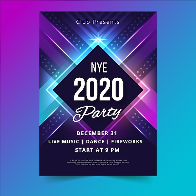 Free Vector Abstract New Year Party Poster Template