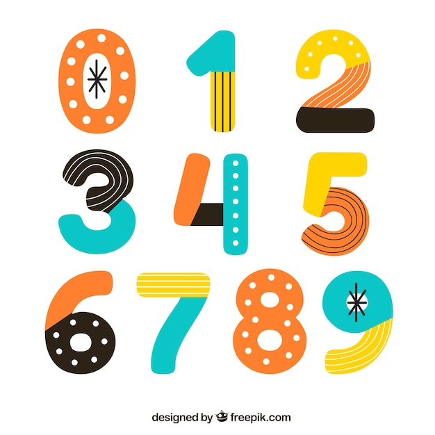 Download Abstract number collection | Free Vector