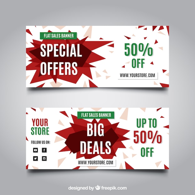 Free Vector | Abstract offers banners