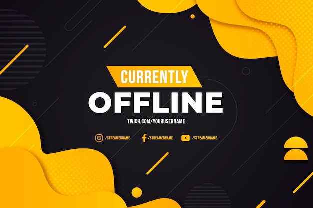 Premium Vector Abstract Offline Template For Twitch Banner