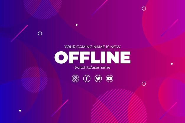 Free Vector | Abstract offline twitch banner concept