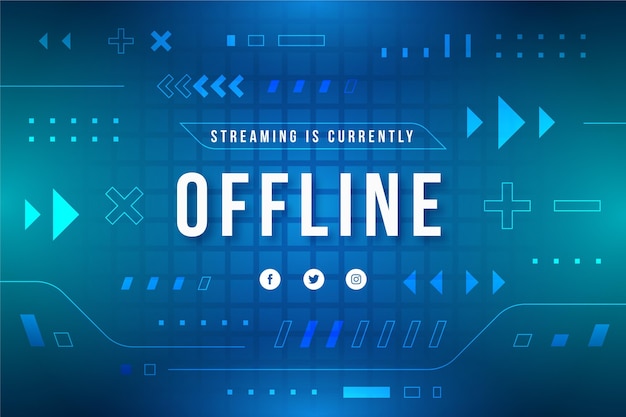 Abstract offline twitch banner template | Free Vector